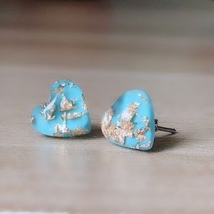 925 sterling silver heart stud love gold acrylic